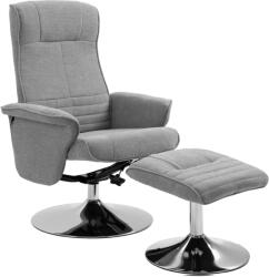 HOMCOM Fotoliu relax inclinabil 135° pivotant 360° cu rest de picior acoperire material textil gri | Aosom Romania (839-391V00GY)