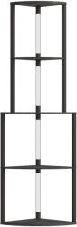 HomCom Lampadar pentru living, lampadar cu etajere de colț cu 4 nivele, luminozitate reglabilă, 55, 5 x 39, 5 x 163 cm, negru | Aosom Romania (B31-618V90BK)