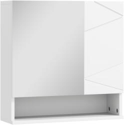 Kleankin Dulap mural cu oglindă pentru baie dulap de depozitare 2 uși 55 x 17 x 55 cm alb | Aosom Romania (834-618V80WT) Comoda