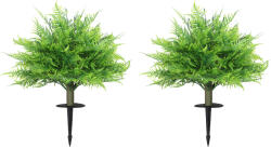 HOMCOM Tufe de ferigă Boston artificiale rezistente la UV, plante artificiale cu țăruși, set de 2, 60 cm pentru grădină, verandă | Aosom Romania (83C-199V00GN)