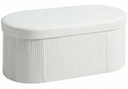 HOMCOM Taburet cu Spațiu de Depozitare Pliabil, Bancă Modernă Tapițată cu Material Catifea, Suport pentru Picioare cu Compartiment de 72L pentru Living și Dormitor, 76x38x35 cm, Crem | Aosom Romania (838-610