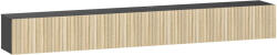 HomCom Comodă TV suspendată 140 cm, mobilier TV pentru televizoare 182, 88 cm, 2 uși rabatabile, 140x25x22cm, lemn natural și negru | Aosom Romania (83B-601V00MX)