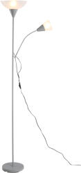 HomCom Lampada da terra a 2 Lampade regolabile forma madre-figlia moderna con base in acciaio per ufficio camera da letto soggiorno argento bianco Ф28 x 179.5Acm (B31-188V90)