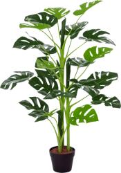 Outsunny Plante artificiale model Monstera cu 21 de frunze în ghiveci de ciment, interior sau exterior, dim. Ø16 x 100H cm | Aosom Romania (844-353)