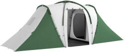 Outsunny Cort de Camping pentru 4-6 Persoane cu 2 Camere, 2 Uși și Geantă de Transport, 555x225x190 cm, Verde | Aosom Romania (A20-344V01GN) Cort