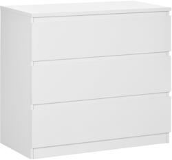 HOMCOM Comodă cu 3 Sertare Modernă fără Mânere pentru Dormitor și Sufragerie, 80x39x73 cm, Alb | Aosom Romania (831-538) Comoda