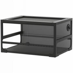 PawHut Terariu pentru Reptile Ridicat și Pliabil 60x45x32 cm cu Încuietoare, Ușă pentru Alimentare, Ventilație și Vizualizare la 360°, Terariu cu Plasă Metalică pentru Șopârle, Păianjeni, Șerpi, Negru | Aoso