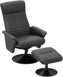 HOMCOM Fotoliu tapițat, fotoliu accent cu taburet, rotativ, ergonomic, aspect microfibră, până la 150 kg, Negru | Aosom Romania (839-391V01BK)