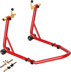 HOMCOM Stand pentru motociclete cu capacitate de 544 kg, cu furci reglabile și roți, Roșu | Aosom Romania (C30-049V00RD)
