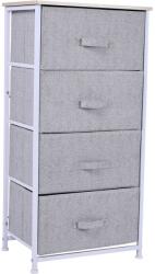 HOMCOM Mobila Container cu 4 Sertare din Lin Panou Sasiu in Otel Vopsea Praf Raft Superior in MDF Max: 25 kg 45x30x92cm (831-251WT) Comoda