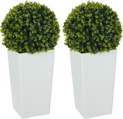 HOMCOM Set 2 bile artificiale eucalipt 65 cm plantă artificială cu protecție UV, 330 frunze în ghiveci, verde | Aosom Romania (83C-200V00GN)