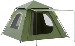 Outsunny Cort de Camping pentru 2-3 persoane cu Verandă, Ferestre și Ușă cu Fermoar, 210x210x150 cm, Verde | Aosom Romania (A20-288V00GN) Cort