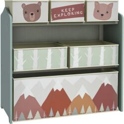 ZONEKIZ Dulap pentru copii cu 6 ladite din material textil, design dragut, 63x30x66 cm, Verde | Aosom Romania (311-059V90GN)