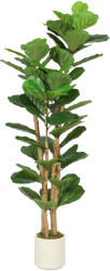 HOMCOM Plantă Artificială Ficus Lyrata 150 cm - Verde | Aosom Romania (83C-195V02GN)