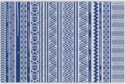 Outsunny Covor pentru Exterior 182x274 cm Reversibil, Covor Pliabil din Polipropilen 310 g/m2 Albastru si Alb | Aosom Romania (844-639V00DB) Covor