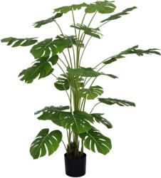 HOMCOM Monstera Deliciosa Artificiala cu Ghiveci, Planta Artificiala pentru Interior si Exterior pentru Decorarea Camerei de Zi de Acasa, 180cm (830-800V01GN)