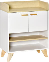 HOMCOM Mobilier multifunctional cu dulap si rafturi deschise, mobilier pentru sufragerie, bucatarie, birou, din lemn alb, 60x30x78cm HOMCOM | Aosom RO (837-168) Comoda