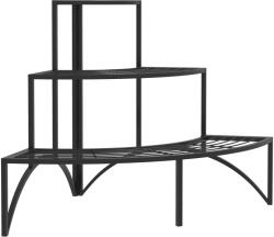 Outsunny Suport de plante de colț, suport de flori cu 3 niveluri, metal, pentru interior și exterior, suport pentru ghivece, Negru | Aosom Romania (84H-150V00BK)