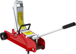 HOMCOM Cric Hidraulic cu Profil Jos, Cric Auto din Oțel Ranforsat cu Capacitate de 2, 5 Tone, 56x20x8-38 cm, Roșu | Aosom Romania (C20-055V00RD)