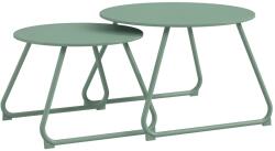Outsunny Set de 2 mese de cafea rotunde încorporabile pentru grădină din metal epoxid, Masă de Cafea Stabilă pentru exterior, verde | Aosom Romania (84G-329V00GN) Masa de cafea
