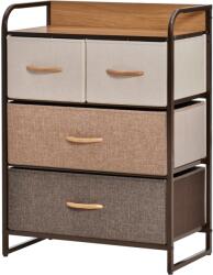 HOMCOM Comodă cu 4 Sertare Pliabile și Raft, Mobilier pentru Camera de Zi și Dormitor, 58x29x78.5 cm, Multicolor | Aosom Romania (831-400) Comoda