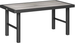 Outsunny Masă joasă de grădină dreptunghiulară masă de grădină cu blat SPC cu efect lemn din metal, 100 x 52 x 46 cm, negru | Aosom Romania (84G-654V00GY)