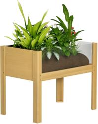 Outsunny Jardinière pe picioare, grădină înaltă cu panouri acrilice și găuri de drenaj, 75 x 46 x 60, 5 cm, natural | Aosom Romania (84H-176V00ND)