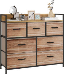 HOMCOM Comodă 7 sertare mobilier de depozitare sertar în țesătură pliabil - structură oțel negru - 98 x 29 x 85 cm | Aosom Romania (831-761V00AK) Comoda