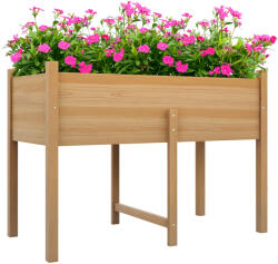 Outsunny Pat de Gradina Inaltat din Lemn 115x55x80cm cu Orificii de Scurgere pentru Legume Flori | Aosom Romania (845-966V00ND)