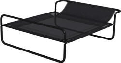 PawHut Pat Ridicat pentru Câini, Pat de Camping pentru Câini și Pisici cu Tetieră, Material Texteline Respirabil, pentru Interior și Exterior, 106 x 81 x 33 cm, Negru | Aosom Romania (D04-273V00BK)