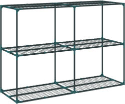 Outsunny Suport Vertical pentru Plante cu 3 Niveluri din Oțel și Plastic, Suport Ghivece pentru Interior și Exterior, Grădină, Balcon, 143x48x100 cm, Verde Închis | Aosom Romania (84H-435V00DG)