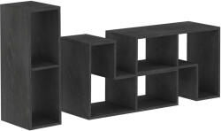 HomCom Mobilier TV 75" cu 2 Rafturi în Formă de L și Raft Dreptunghiular, 134-180x30, 5x44 cm, Negru | Aosom Romania (83B-202V00BK)