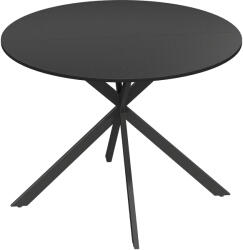 HomCom Masă rotundă pentru 4 persoane, masă de bucătărie în stil industrial cu picioare din oțel, pentru sufragerie, bucătărie, negru | Aosom Romania (83A-297V01BK)