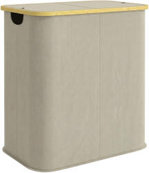 HOMCOM Coș Pentru Rufe 80L cu Capac Din Bambus, Bej | Aosom Romania (850-320V00BG)