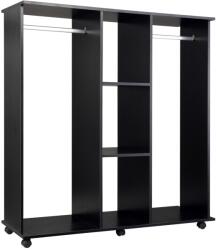 HOMCOM dulap haine cu 5 rafturi, 120x40x128 cm, negru | Aosom Romania (02-0601) Raft