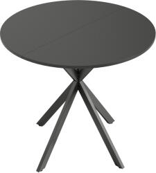 HomCom Masă rotundă de bucătărie, 80 cm, blat compact, placă aglomerată, metal, Negru | Aosom Romania (83A-295V00BK)