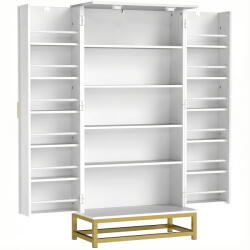 HOMCOM Bufet de Bucătărie 119, 5 cm cu 12 Rafturi pe Ușă, Albă | Aosom Romania (83A-302V81WT)
