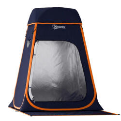 Outsunny Cort de Duș Pop-Up Impermeabil cu Acoperiș Detașabil, din Poliester 190T și Oțel, 152x152x200 cm, Albastru Închis | Aosom Romania (A20-566V00DB)