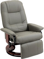 HOMCOM Fotoliu relax Fotoliu TV Fotoliu recliner Piele ecologică Scaun rotativ 360° Înclinat 145° Gri 78 x 87 x 100 cm | Aosom Romania (833-621V01GY)