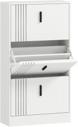 HomCom Dulap pentru încălțăminte dulap pantofi cu 3 uși rabatabile 18 perechi capacitate mare din lemn 63 x 24 x 117 cm alb | Aosom Romania (837-416V80WT) Pantofar