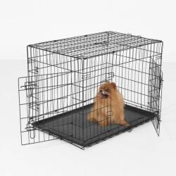 PawHut Gabbia Trasportino per Animali Pieghevole in Acciaio, 91x61x67cm (D00-023)