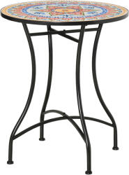 Outsunny Masa Rotunda Stil Bistro de 60 cm cu Mozaic pentru Gradina, Veranda, Exterior, Balcon, Gri | Aosom Romania (84B-649RD)