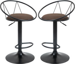 HOMCOM Set 2 scaune bar cu rotire de 360 de grade si suport pentru picioare 51x46x78-100cm HOMCOM | Aosom Romania (835-453)