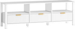 HomCom Comodă TV 152 cm, mobilier TV pentru televizor 165, 1 cm cu 3 sertare și 3 rafturi deschise, 152x39, 5x50cm, alb | Aosom Romania (83B-529V01WT)