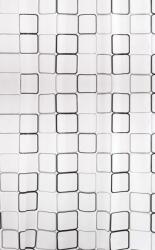 BISK Erga Peva, zuhanyfüggöny 180x200cm, poliészter, fehér-fekete, ERG-06894 (ERG-06894)