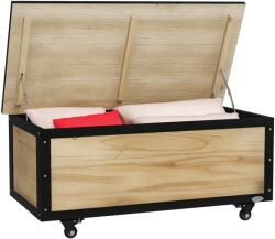 Outsunny Cutie de Depozitare pentru Exterior 121L cu Roți, Organizator din Lemn cu Armătură de Oțel, Maro | Aosom Romania (84G-322V00ND)