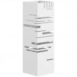 HOMCOM Suport pentru umbrele metalic cu 4 cârlige și tavă colectoare detașabilă pentru hol, birou 15, 5x15, 5x49 cm Alb | Aosom Romania (837-725V00WT)