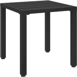 Outsunny Măsuță laterală de grădină, masă rezistentă la intemperii cu design lamelar, pătrată, 45 x 45 x 45, 5 cm | Aosom Romania (84G-947V00BK)