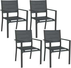 Outsunny Set de 4 scaune de grădină stivabile din aluminiu și textilenă cu cotiere, set de 4 piese pentru exterior | Aosom Romania (84G-449V01CG)