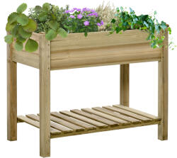 Outsunny Jardinieră Inălțată din Lemn cu Raft Inferior, Ideală pentru Grădină și Balcon, Suport pentru Plante, 91x51x76 cm | Aosom Romania (845-661)